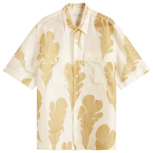 DRIES VAN NOTEN Cass Japanese Print Silk Shirt in Dessin E M - Picture 5 of 5